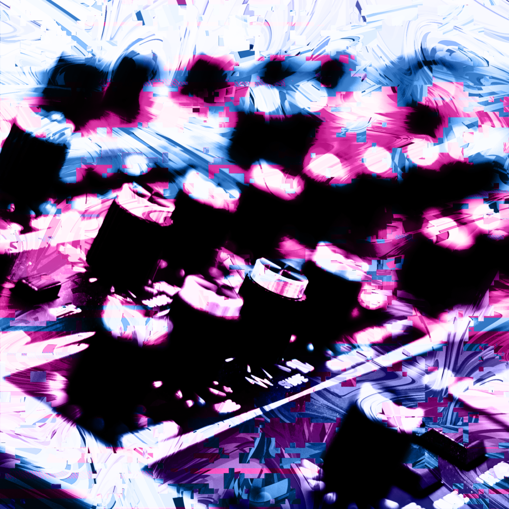 Synthesizer with glitch effects applied.