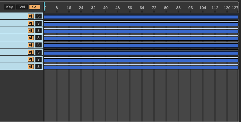 Screenshot of th Select tab inside of Ableton.